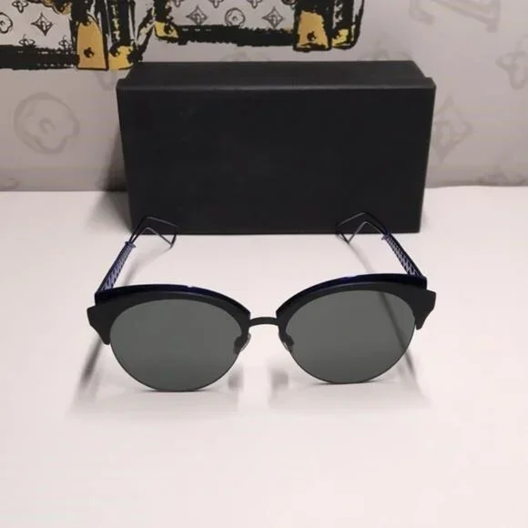 New Authentic CHRISTIAN DIOR Metal DioramaClub Sunglasses – Black & Blue
